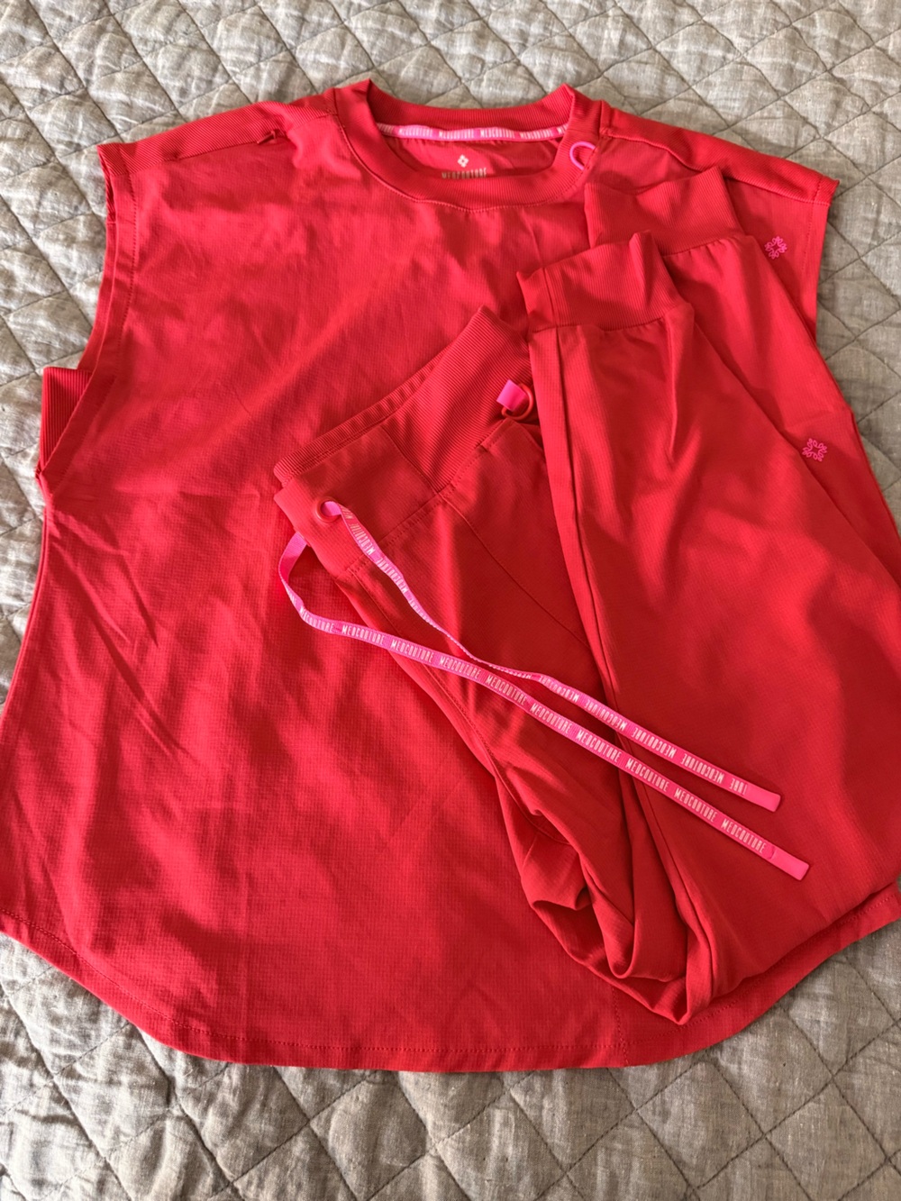 Med Couture Bright Red Women's Jogger Set with Drawstring